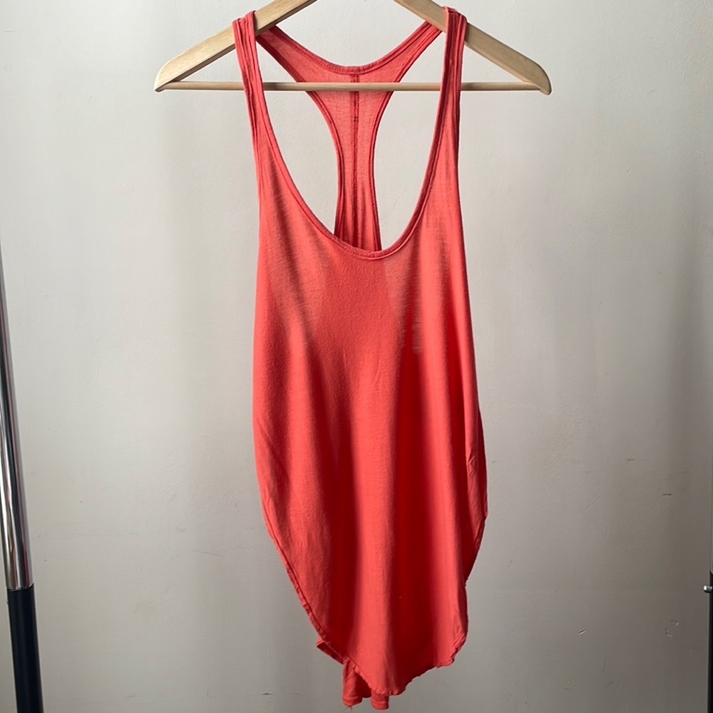 Urban Outfitters Orange Racer Back Tank Open/ Layered Sides Raw Hem- Size Small